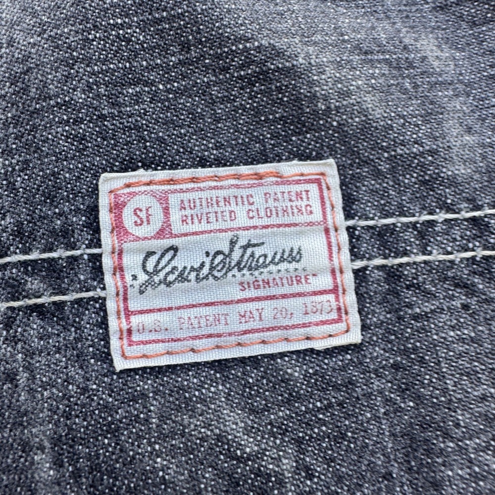 Levi Strauss Mens Black Carpenter Denim Shorts Size 30 Baggy y2k style - Picture 6 of 6